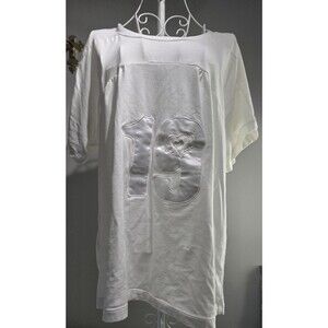 Candie's White T Shirt XL NWOT Paneled Jersey #19 Kohl’s Summer Beach Top Cruise